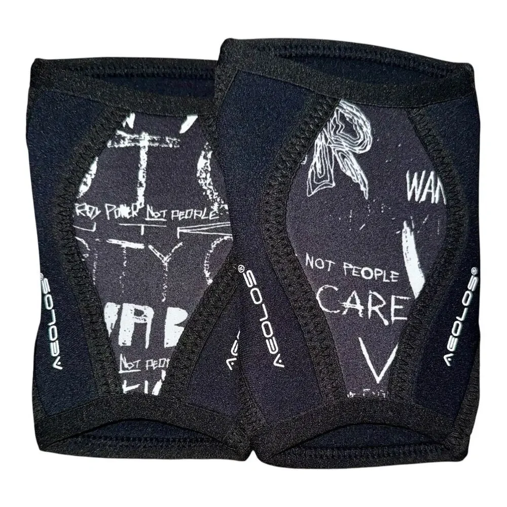 Aeolos knee sleeves support black crossfit powerlifting size small